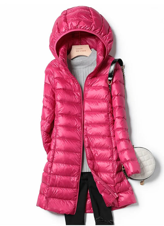 Heidi-Mode | Leichte Damen Daunenjacke mit Abnehmbarer Kapuze