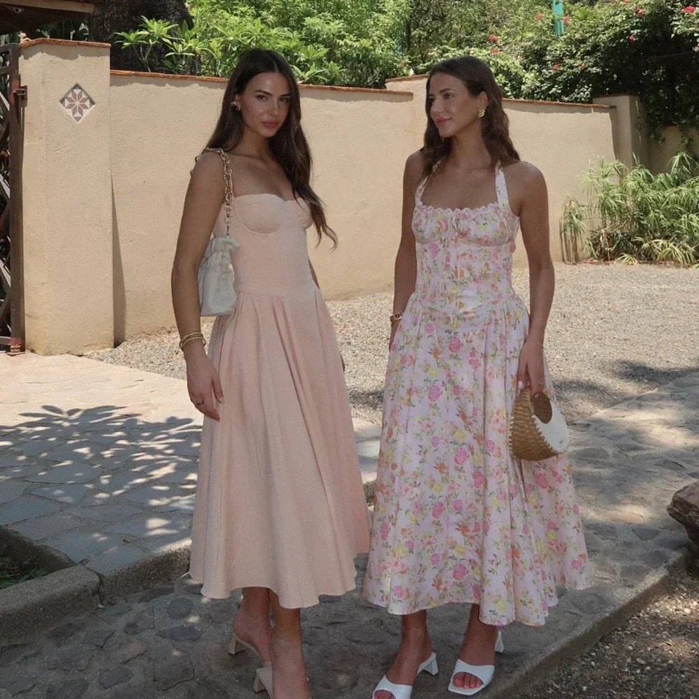Heidi-Mode | Halter Urlaub Midi Kleider