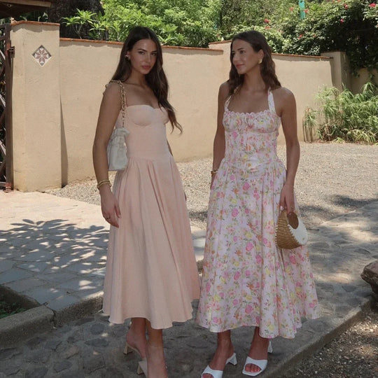 Heidi-Mode | Halter Urlaub Midi Kleider