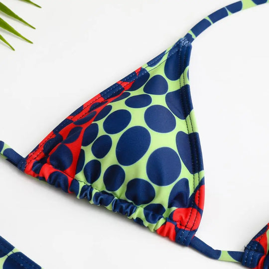 Heidi-Mode | Dot Prin Bikini, Mini Rock, Kopfbedeckung 4 Stück Satzs