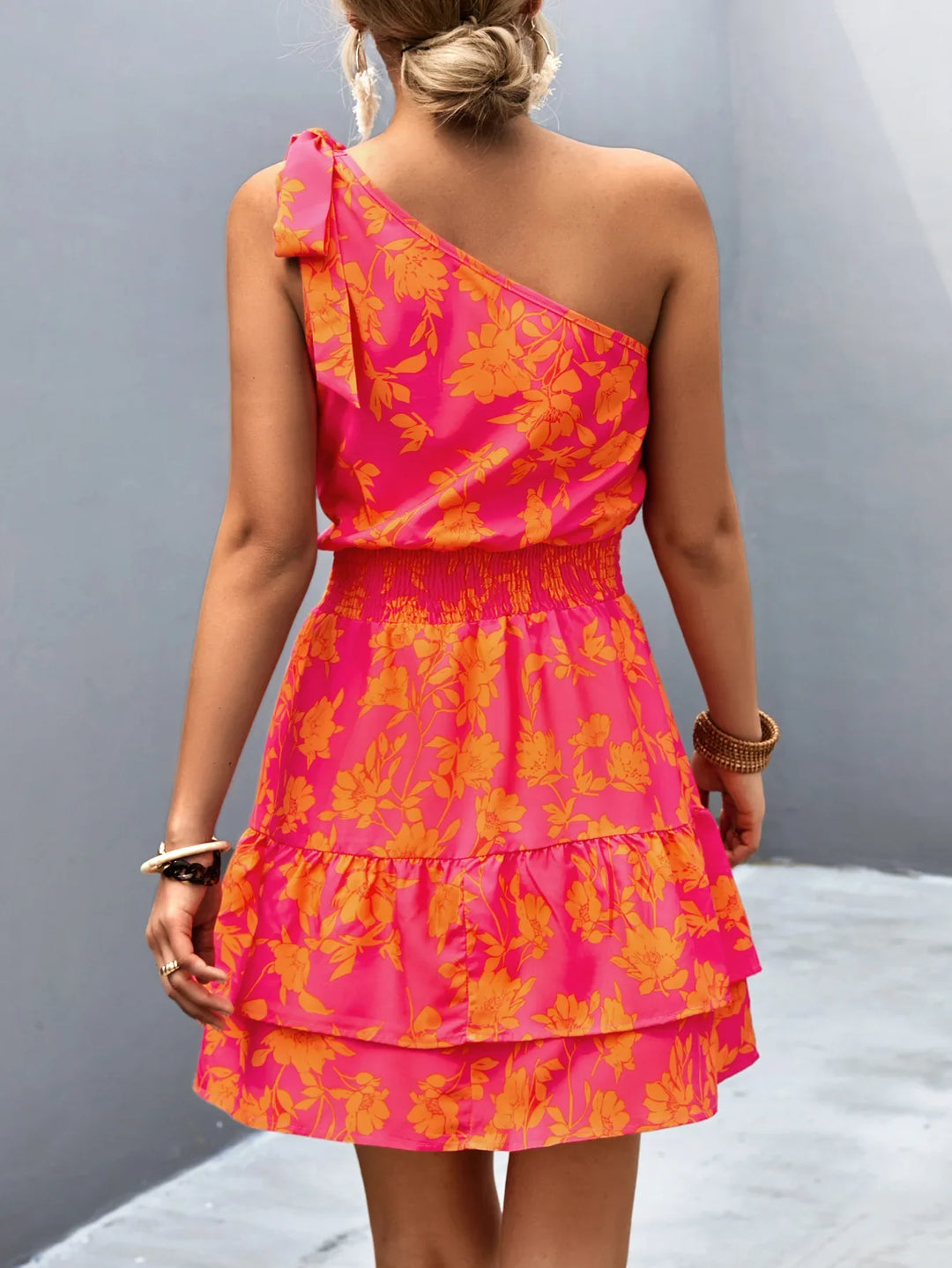 Heidi-Mode | Neue Damen Maxi Mini Kleid mit Schräge Schulterpartie Von Tridos De Tricô