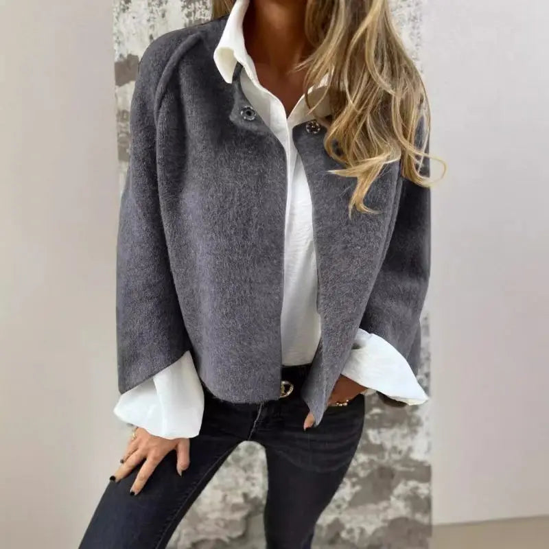 Heidi-Mode | Eleganter Rundhalsausschnitt Damen Strickjacke