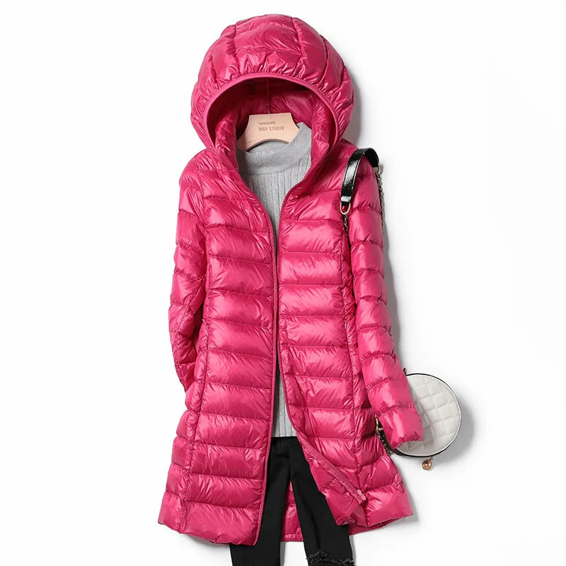 Heidi-Mode | Leichte Damen Daunenjacke mit Abnehmbarer Kapuze