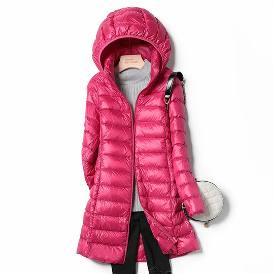 Heidi-Mode | Leichte Damen Daunenjacke mit Abnehmbarer Kapuze