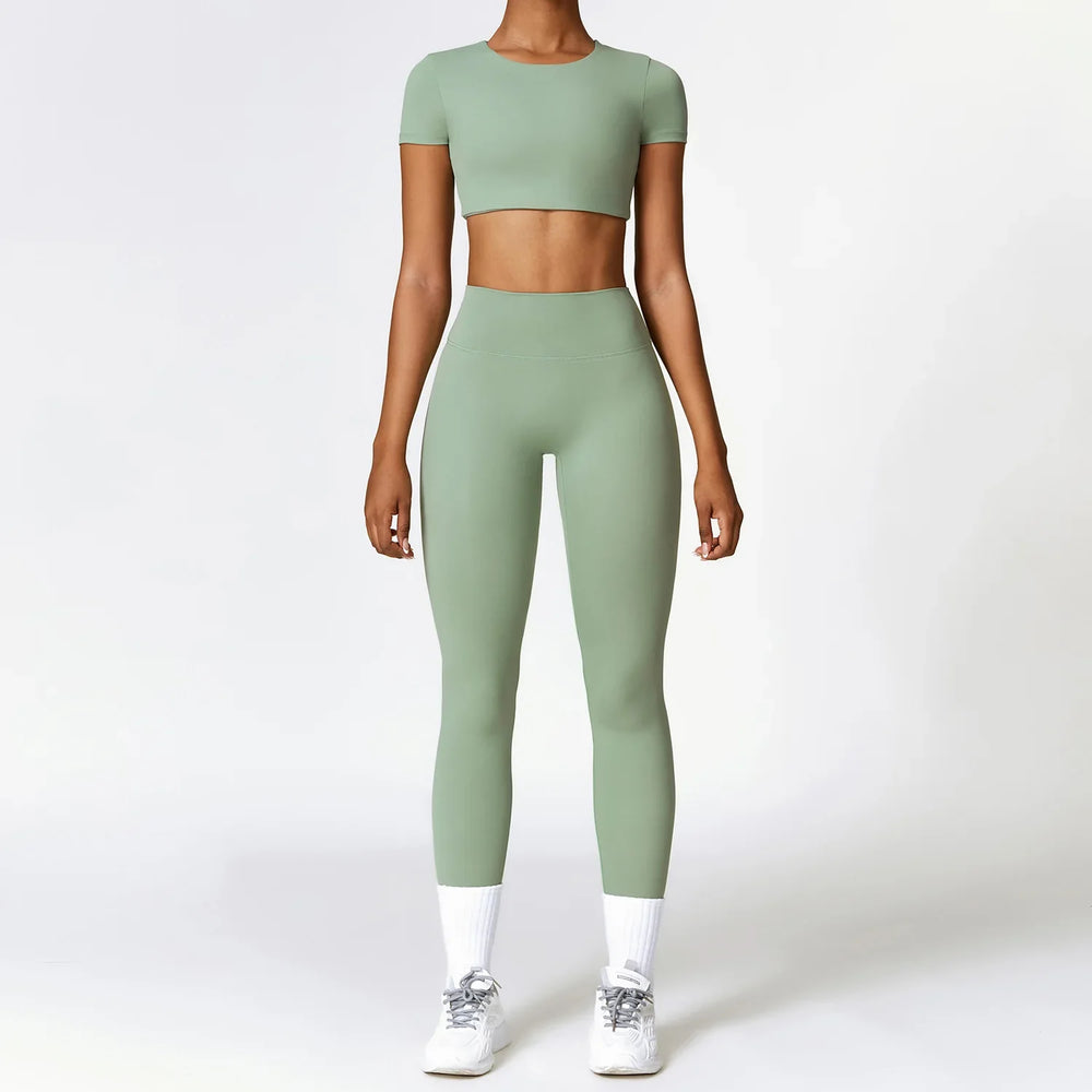 Heidi-Mode | Komplett Home Slid Leggings und Top mit Kurzen Ärmeln