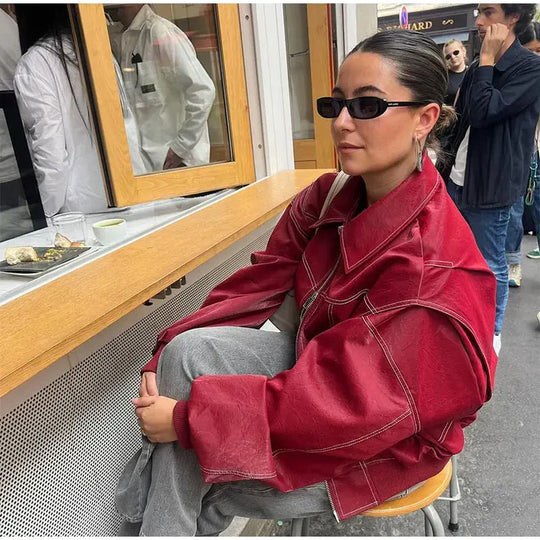 Heidi-Mode | Oversized Lederjacke