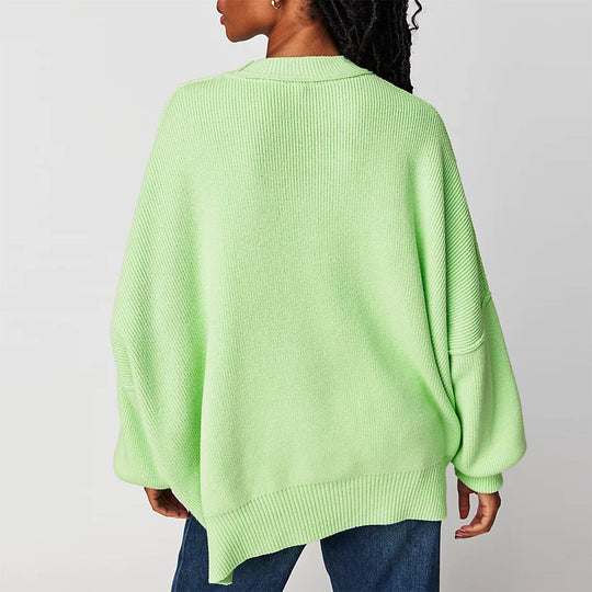 Heidi-Mode | Eleganter Damenpullover Rot Übergröße mit Rundhalsausschnitt und Langen Ärmeln