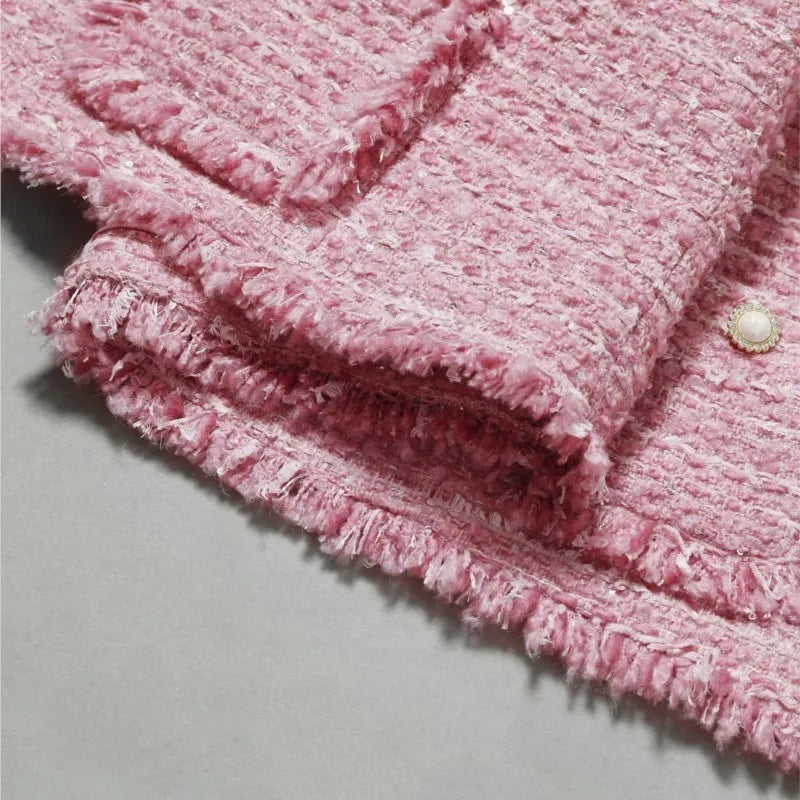 Heidi-Mode | Jacke Aus Größem Tweed Herbst/Winter Socialite Quastendesign