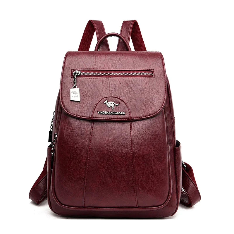 Heidi-Mode | Diebstahlsicherer Lederrucksack mit Großem Fassungsvermögen für Damen