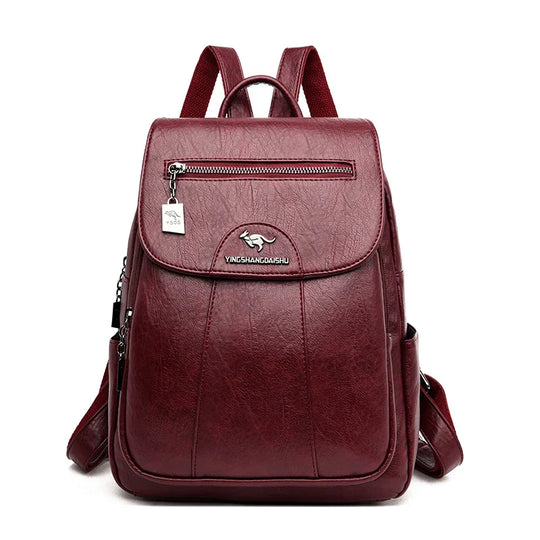 Heidi-Mode | Diebstahlsicherer Lederrucksack mit Großem Fassungsvermögen für Damen