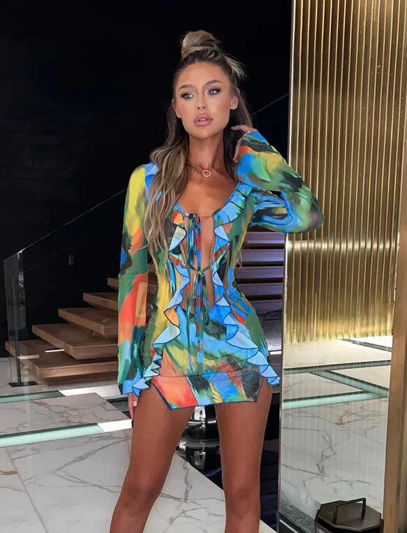 Heidi-Mode | Gedrucktes Volant Strandkleid