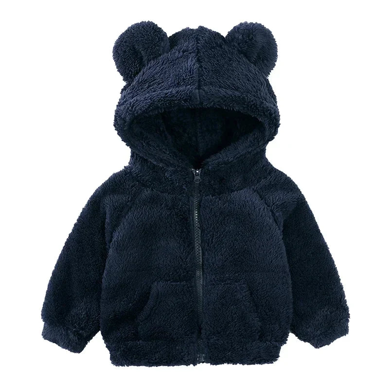Heidi-Mode Comfort Modische Bären-Kinderjacke aus dickem Samt