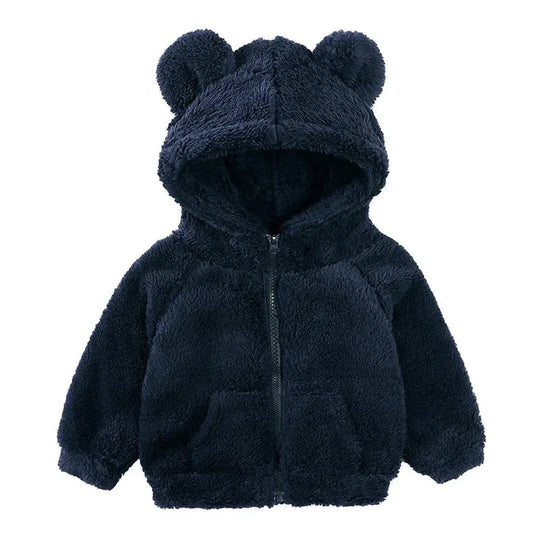 Heidi-Mode Comfort Modische Bären-Kinderjacke aus dickem Samt