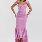 Heidi-Mode | Gerafftes Korsettkleid mit Tiefem Saum