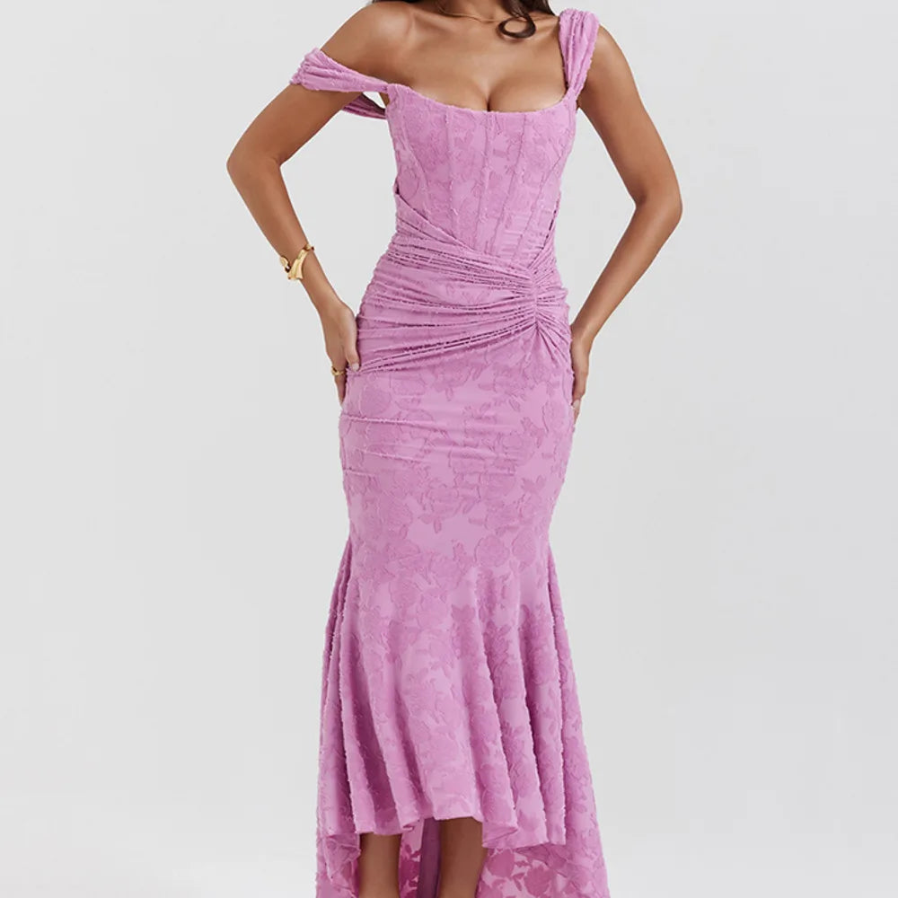 Heidi-Mode | Gerafftes Korsettkleid mit Tiefem Saum