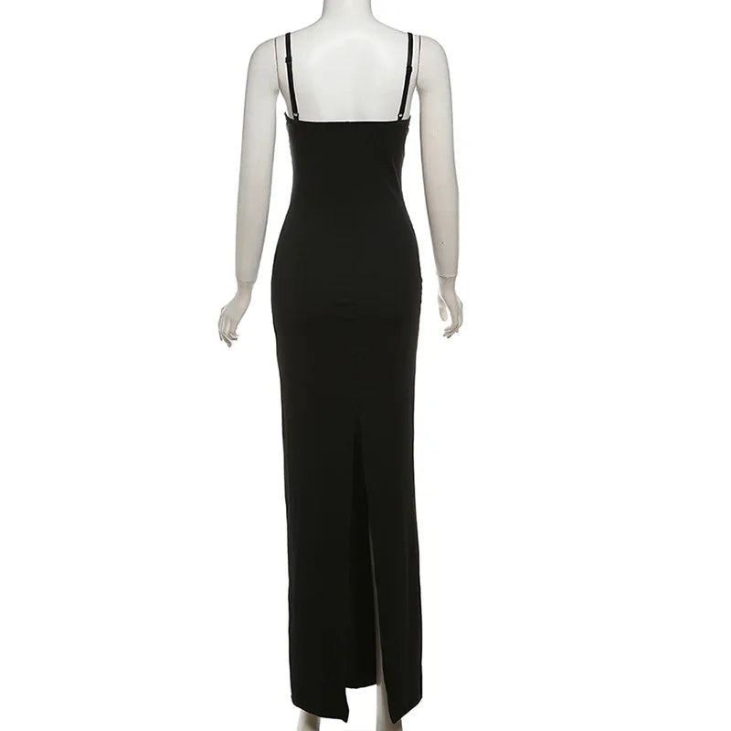 Heidi-Mode | Frauen Sommer Temperament Spitze Verbundene Träger Lange Röcke Sexy Schlanke Kleid Elegant Sexy Partykleid Klub Kleidung