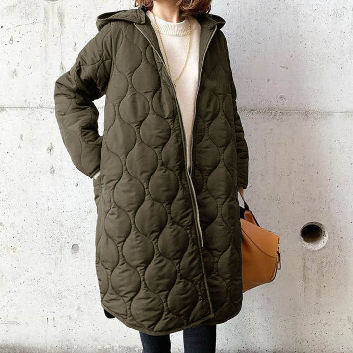 Grid Hooded Mantel - Beccy