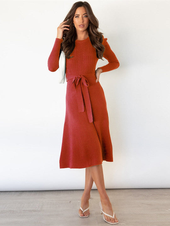 Strickkleid mit langen Ärmeln - 2024 Neuer Trend