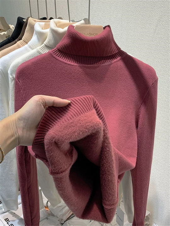 Elegante Pullover mit vollem Ärmeln und hohem Kragen