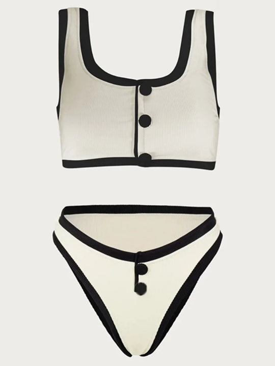Heidi-Mode | Button High Waist Bikini Satzs