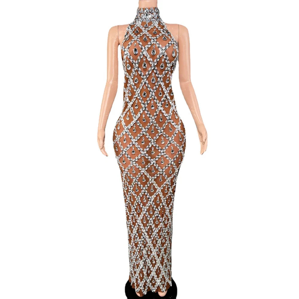Heidi-Mode | Strass Netz Abend Ballkleid