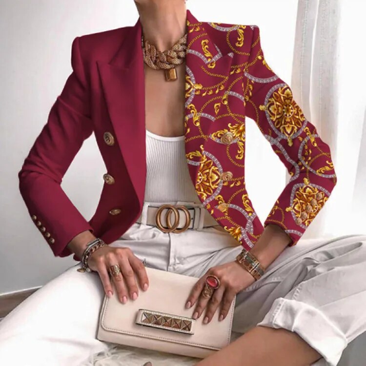 Heidi-Mode | Blazer Gedruckt In Der Taille