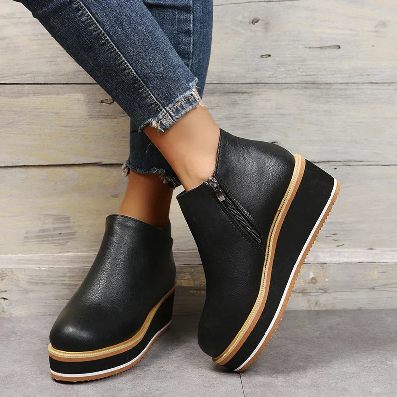 Heidi Ankle Boots mit Reißverschluss und Plateau