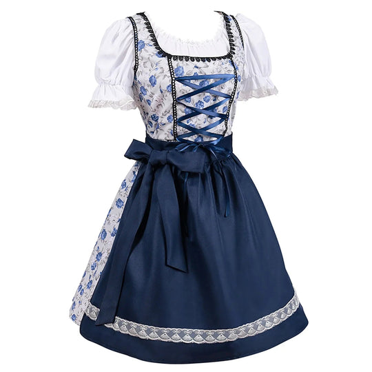 Heidi-Mode | Kurzärmelig Spitze Oktoberfest Kleid mit Schürze
