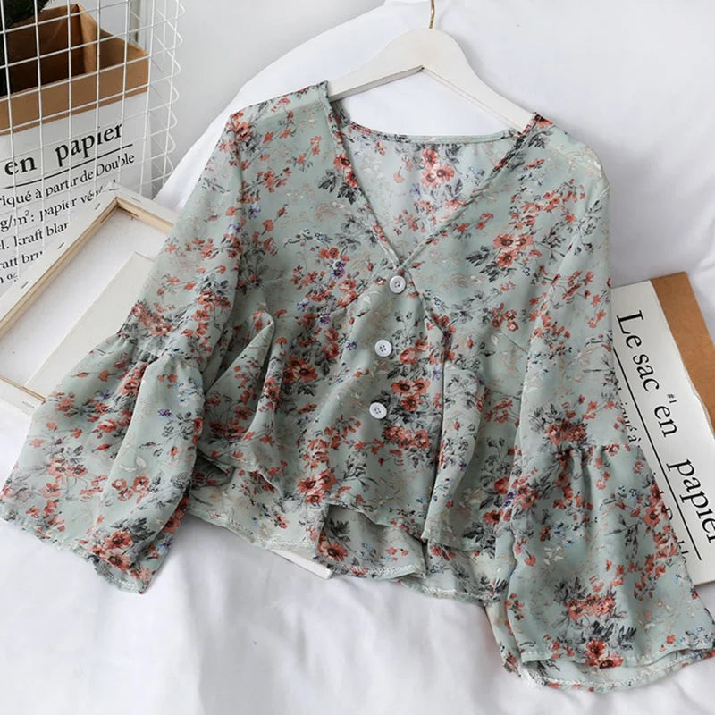 Heidi-Mode | Chloé Jahrgang Chiffon Lockere Bluse