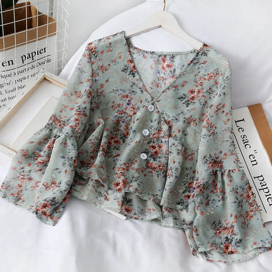 Heidi-Mode | Chloé Jahrgang Chiffon Lockere Bluse