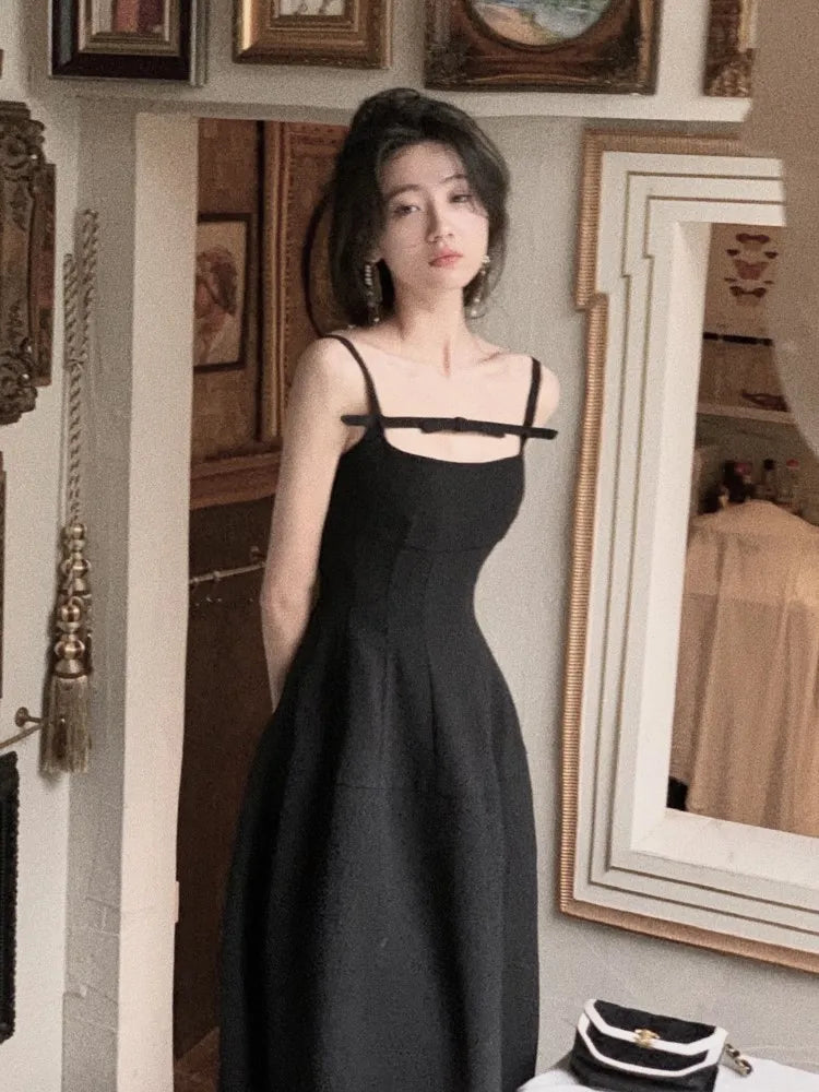 Heidi-Mode | Y2K Sommerkurzes Kleid Damen Solid Spaghetti-Träger Abendfestkleider Elegantes Ärmelloses Sexy A-Linie Einteiler Vestido Mujer