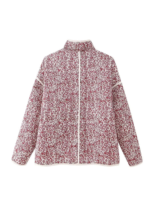 Heidi-Mode | Blumenprint Wattierte Jacke Damen