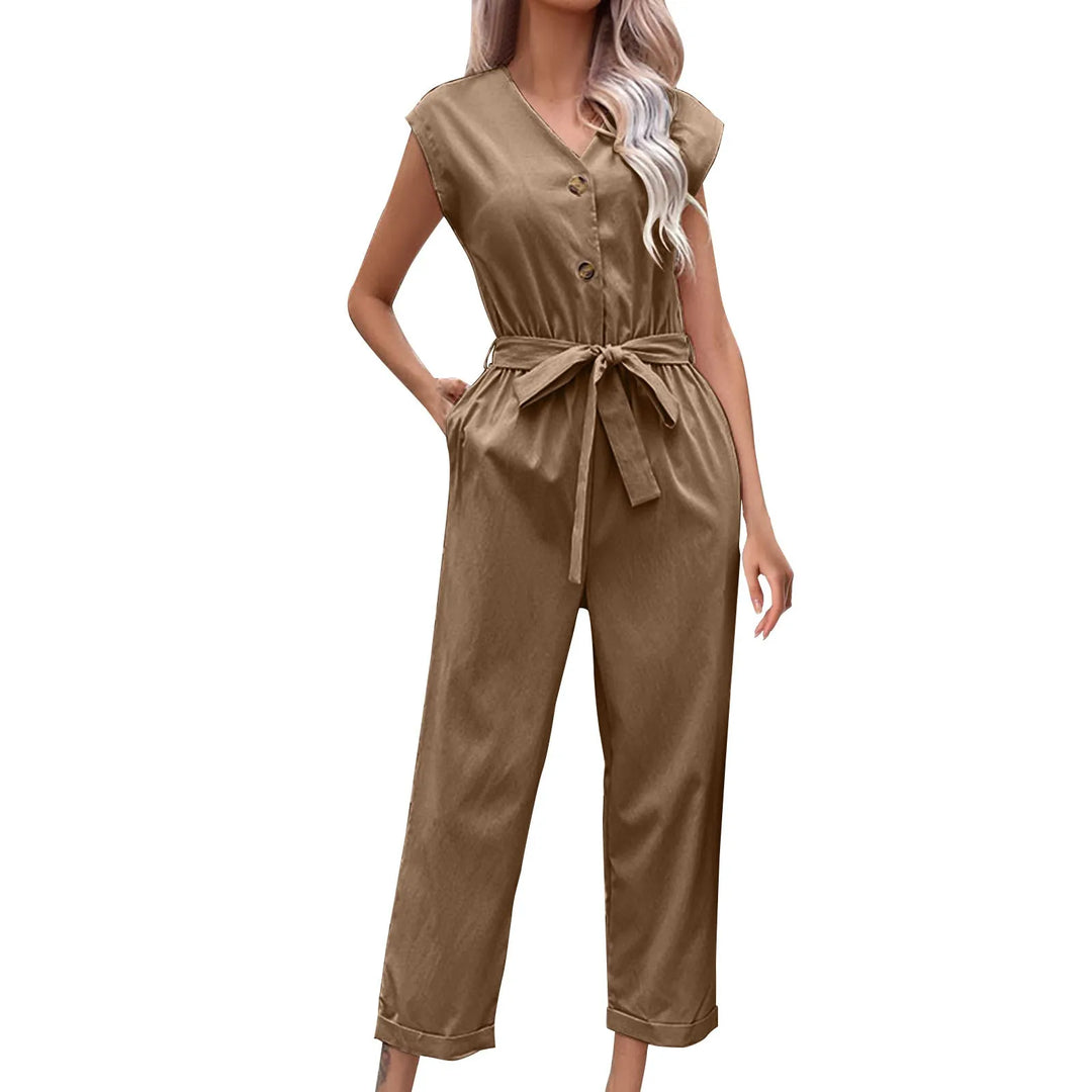 Stilvoller Jumpsuit mit kurzen Ärmeln und verkürzter Hose