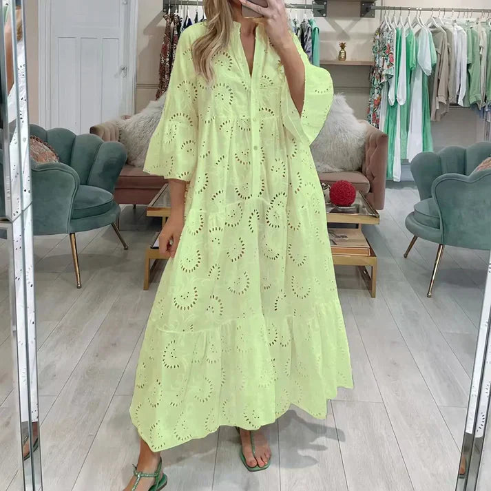 Heidi-Mode | Elegantes Kleid mit Lochstickerei
