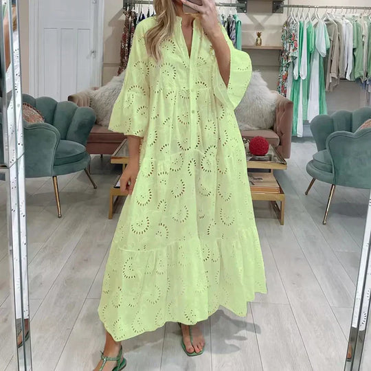 Heidi-Mode | Elegantes Kleid mit Lochstickerei