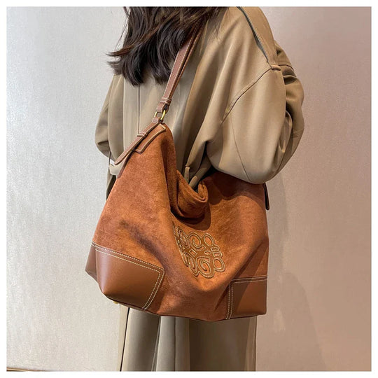 Heidi-Mode | Damen Luxus Marke Messenger Taschen Retro Braun Crossbody Tote Taschen Eimer Clutch Tasche Einkauf Große Kapazität Reisetasche