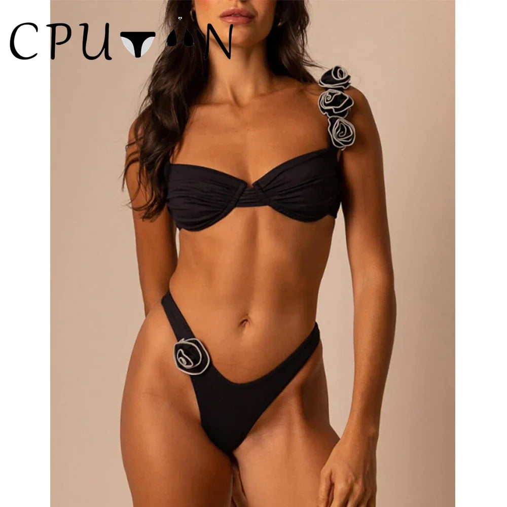 Heidi-Mode | Sexy Push-Up-Bikini-Set Hohe Taille Badeanzug Vintage Frauen Bademode Sommer Strandbekleidung Brasilianischer Biquini Bademode