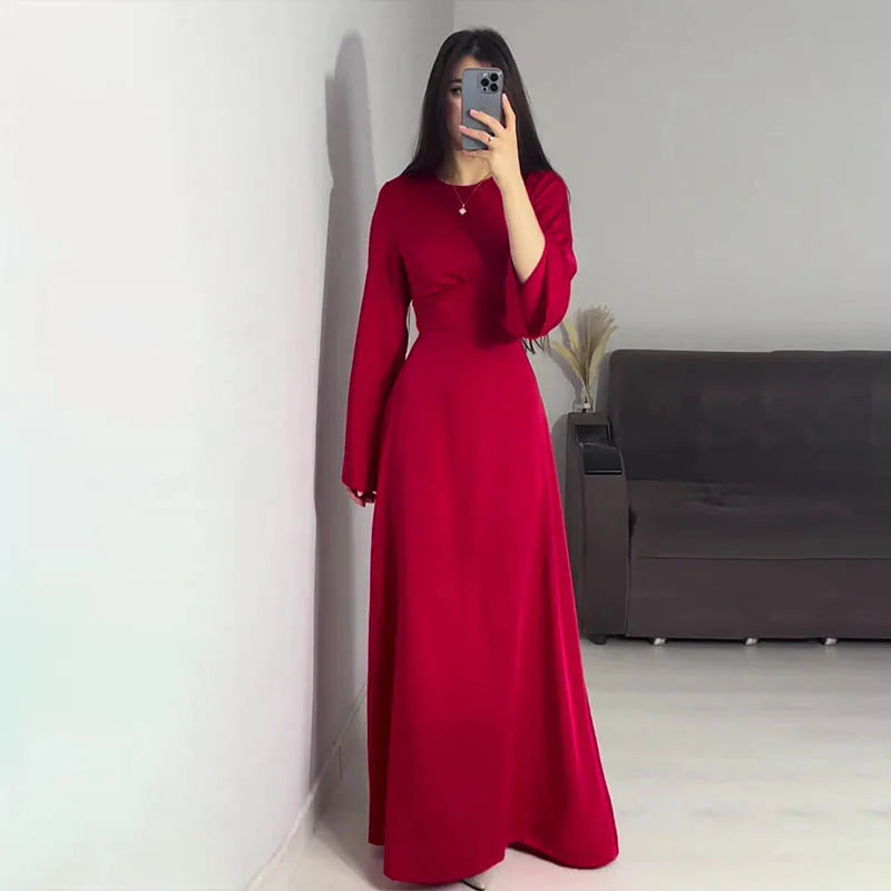 Rundhals Damen Kleid