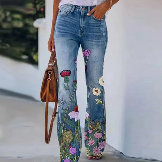 Jeans mit Blumenmuster