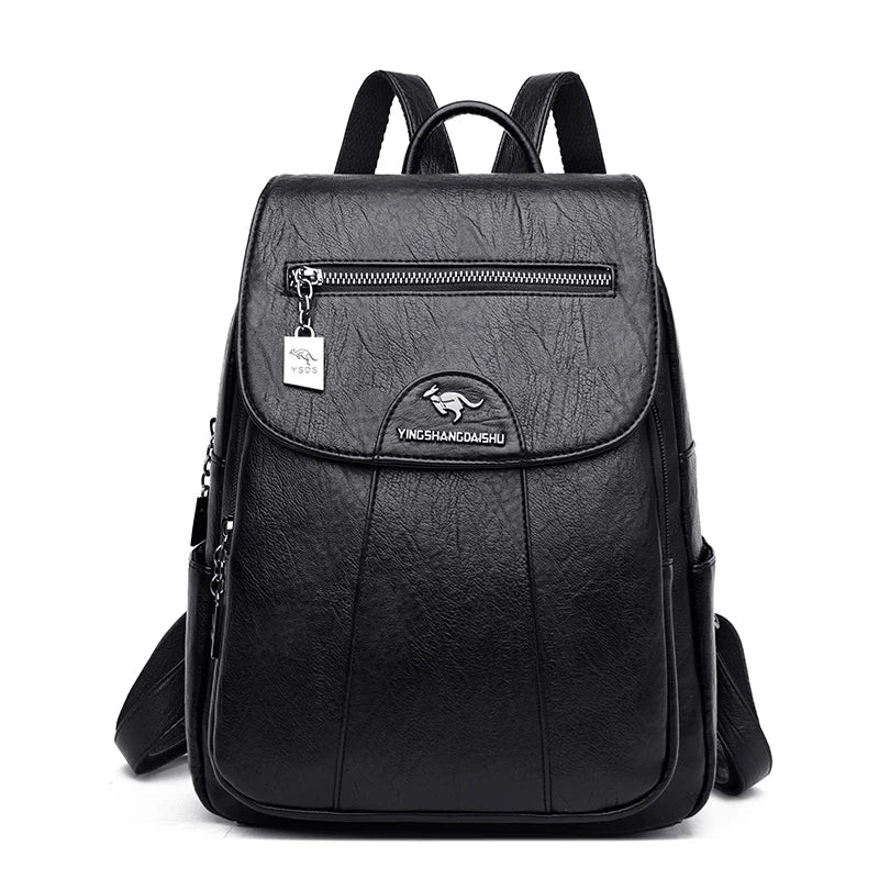 Heidi-Mode | Diebstahlsicherer Lederrucksack mit Großem Fassungsvermögen für Damen