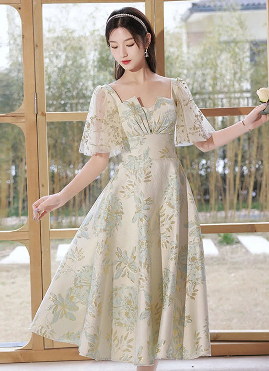 Heidi-Mode | Alltag Kann Tragen Französisches Kleid Blumig Heimkehr Kleider Kleid Kleine Bankett Prom Kleider für Besondere Anlässe