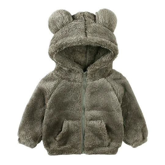 Heidi-Mode Comfort Modische Bären-Kinderjacke aus dickem Samt