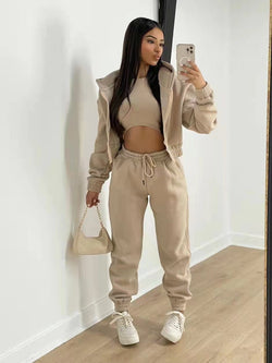 Bequemer 3-teiliges Jogginganzug für Damen