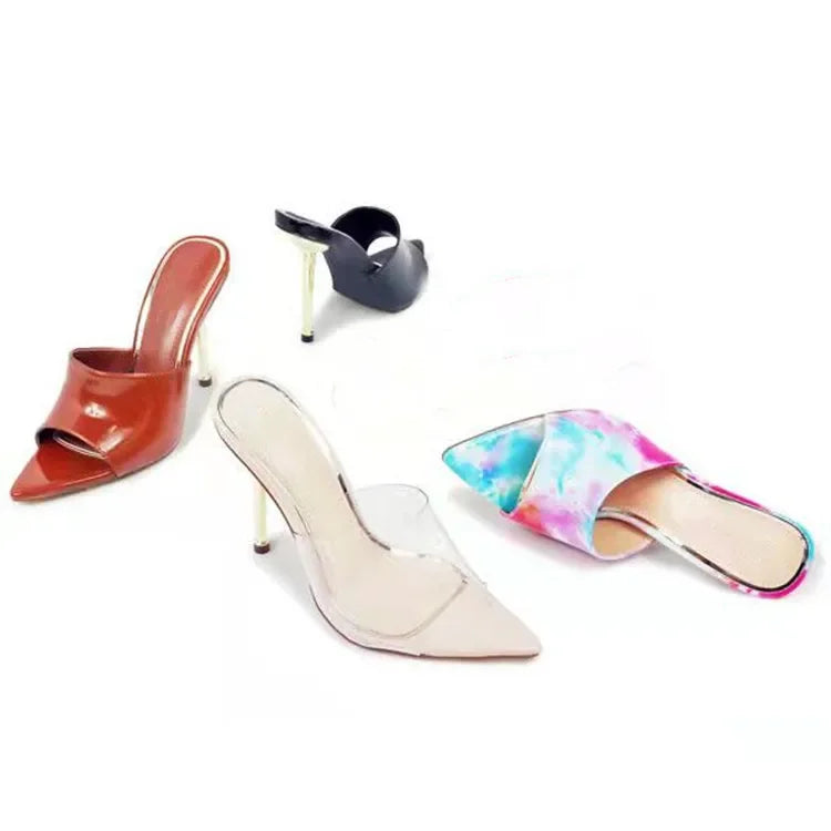 Heidi-Mode | Dünne High Heels Slipper Sandalen