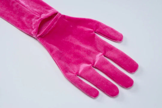 Heidi-Mode | Samt Lange Ärmel Einfarbige Handschuhe