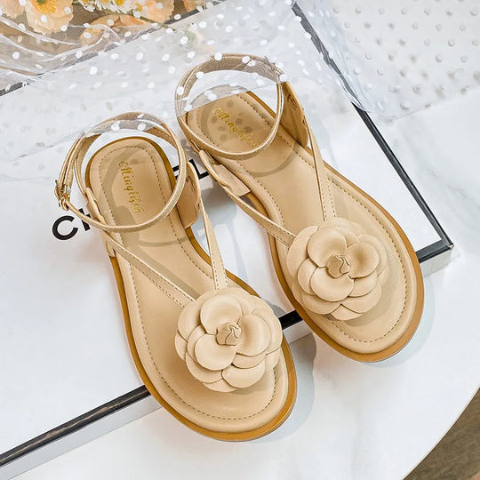 Heidi-Mode | Neue Sommer Damen Sandalen Modisches Blumenmuster Koreanischer Stil Festliche und Arbeitskleidung Damen Lässige Flache Schuhe Große Größen