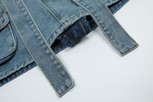 denim rok met meerdere zakken