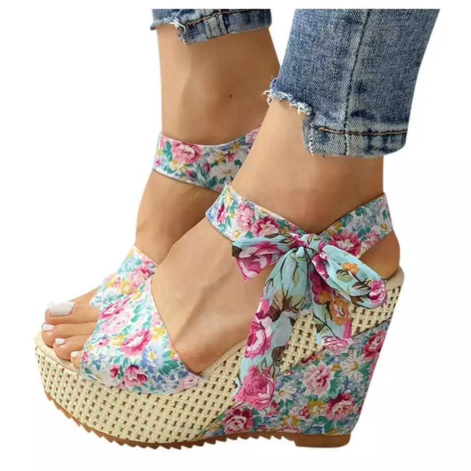 Heidi-Mode | Frauen Sandalen Schnürung Freizeit Frauen Wedges Absatz Frauen Sandalen Sommer Sandalen Fest Plattform Hohe Absätze Schuhe Frau