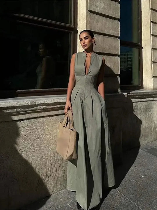 Heidi-Mode | Ärmellos Plissee Elegant Lange Festkleid für Frauen Sherre