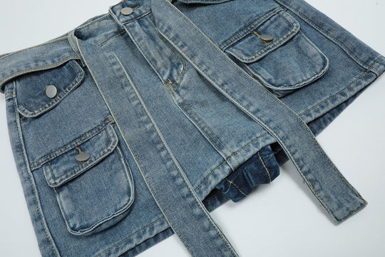 denim rok met meerdere zakken